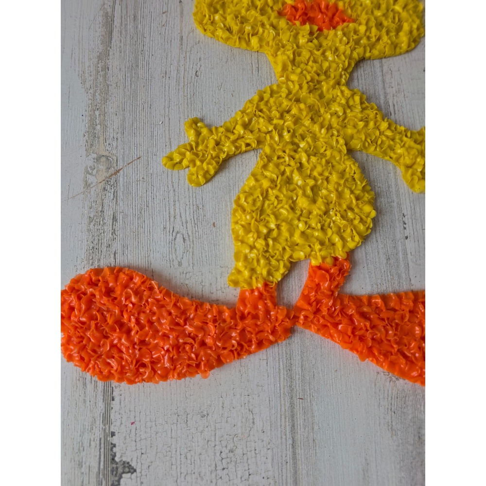 Vintage melted plastic Tweety popcorn cartoon decor hanging unique